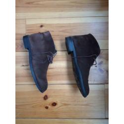 Society Shop Enkelboot, 43, bruin suede, gestikte zool