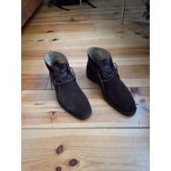 Society Shop Enkelboot, 43, bruin suede, gestikte zool