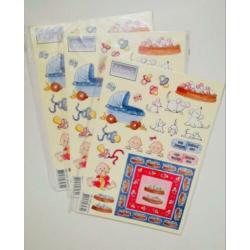 Knipvelletjes a5 bloemen zee kerst baby