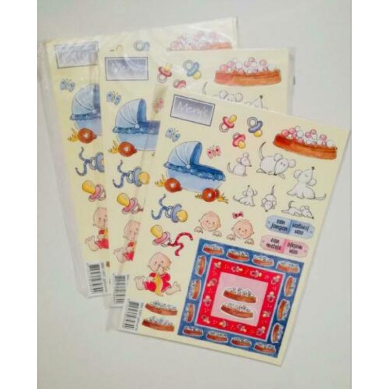 Knipvelletjes a5 bloemen zee kerst baby