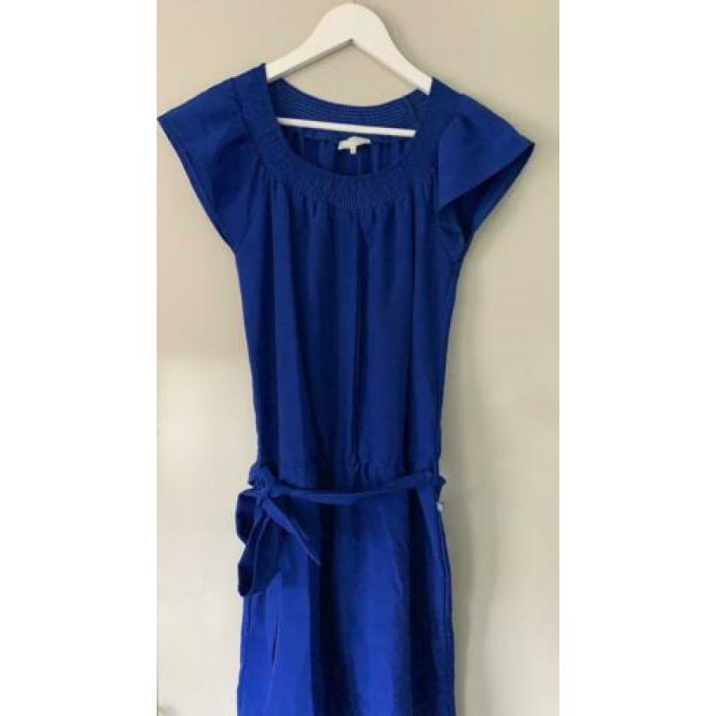Dept jurk kobalt blauw met strik maat M