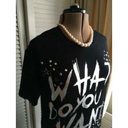 For ever’ shirt tekst in zilver en strass nieuw mt 38-40