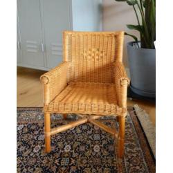 Vintage rotan kinderstoel - kinderstoeltje stoel riet bamboe