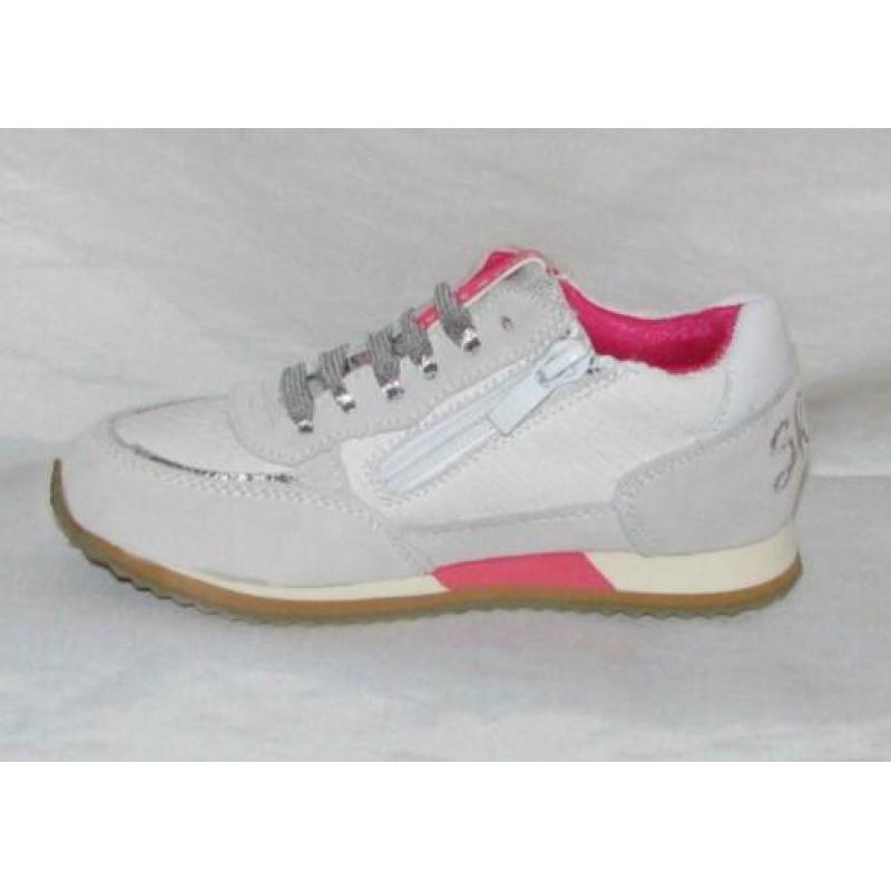 SHOESME maat 32 veter/rits witleer sterren gratis verzenden