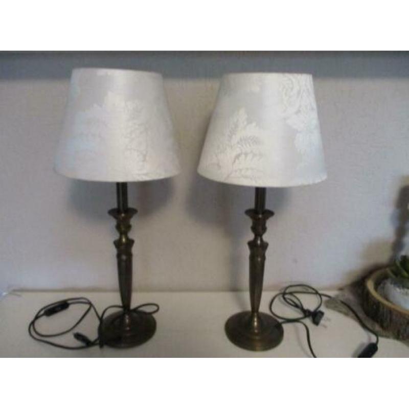 2 Bronskl Tafellampen,v,a 30,00e