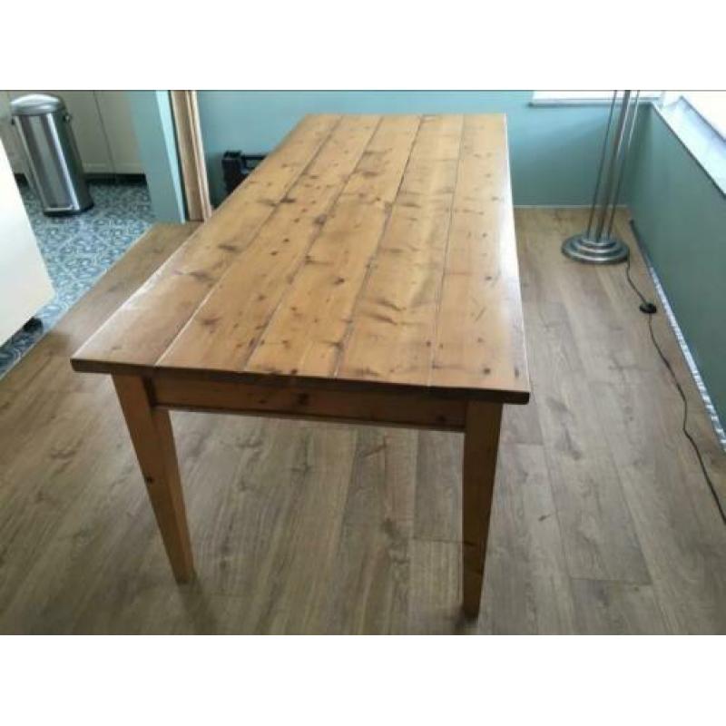 Grenen eettafel, verlengbaar
