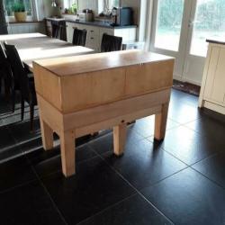 Groot vintage beuken houten slagersblok hakblok keuken blok!