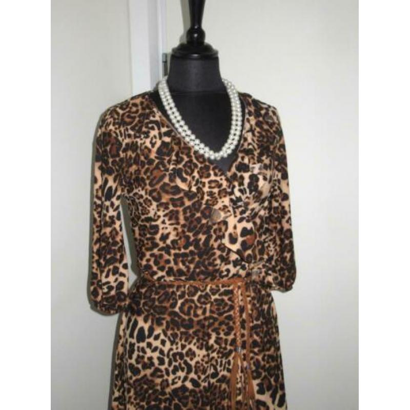 Green Dream jurk in panter print maat M