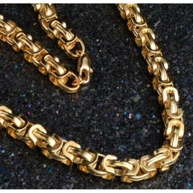 10 mm 18K goud verguld ketting