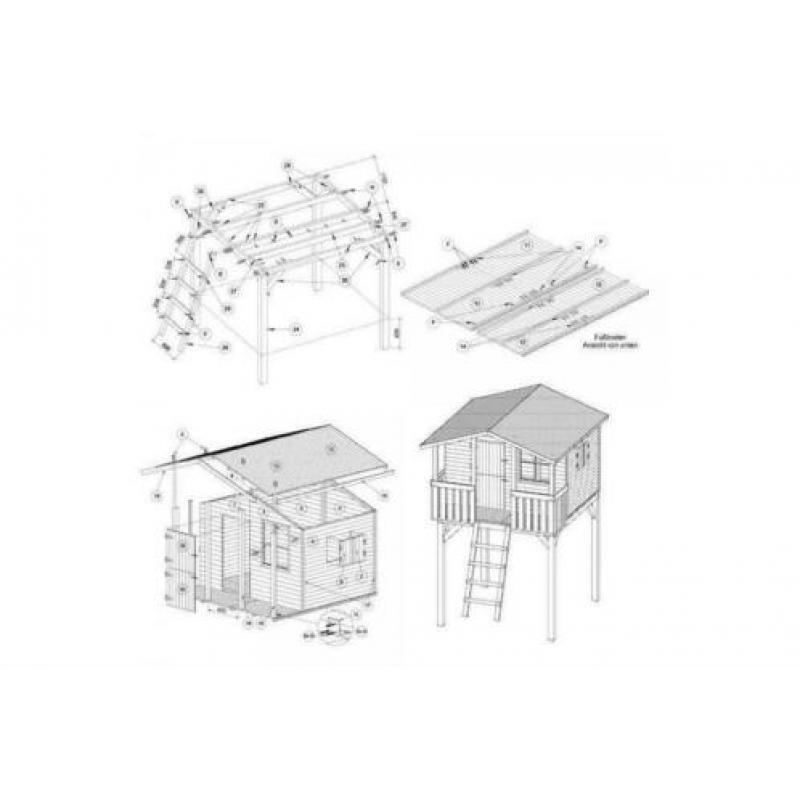 Houten Speelhuisje Classic Leon, speelhuis met glijbaan 881
