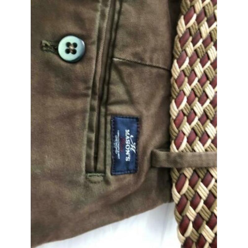 topmerk Merk mason's heren broek pantalon olijfgroen maat 48