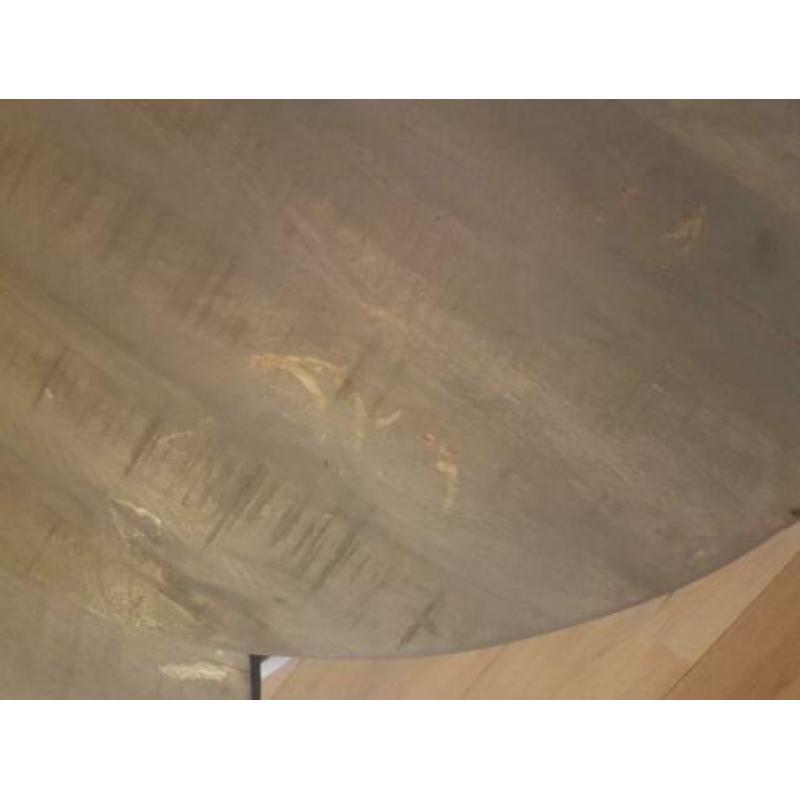 Eettafel, salontafel en tv-meubel wit + greywash