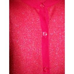 vest met glitter rood maat 128 Nieuw