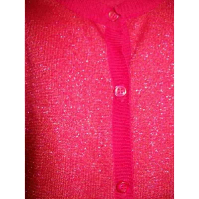 vest met glitter rood maat 128 Nieuw