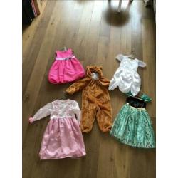 5 verkleedsets Anna Beer K3 prinses bruid 110 / 116