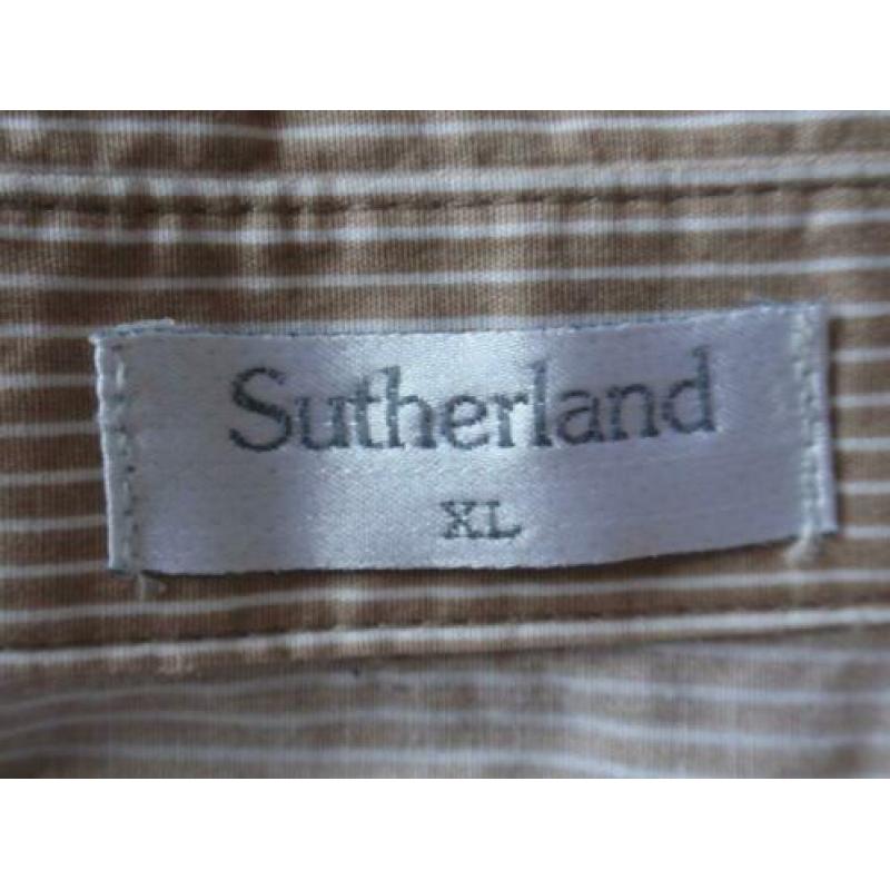 Sutherland: Beige/Wit Gestreept Dames Blousje - draagmaat L