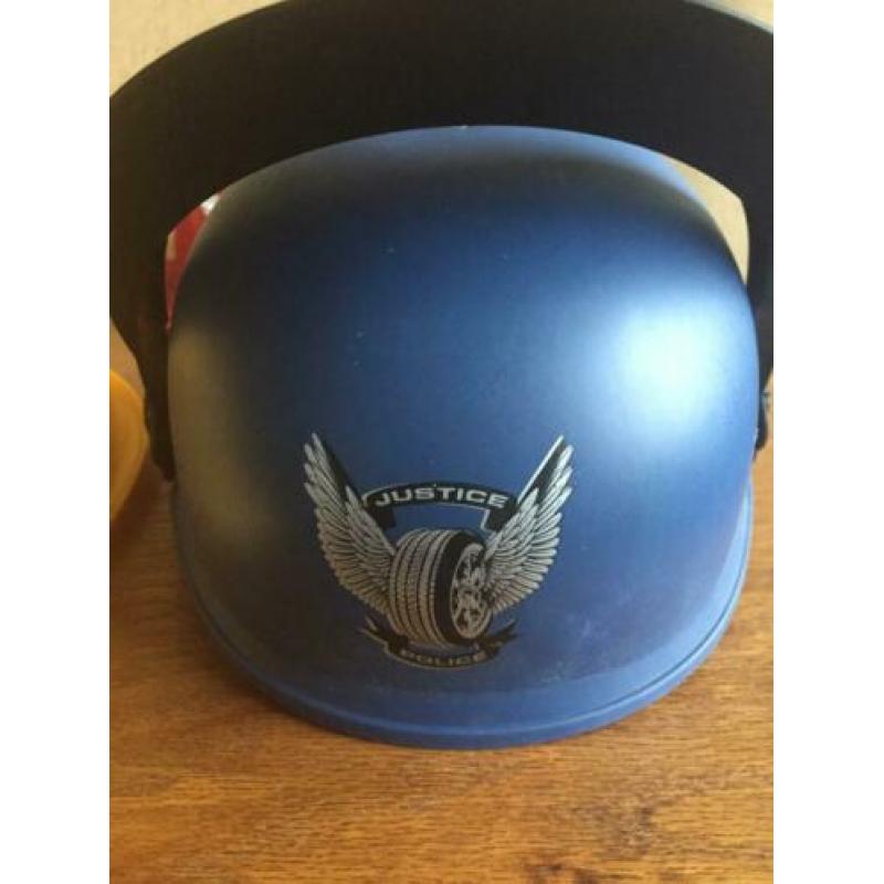 Bouwhelm, politiehelm en brandweerhelm met licht en geluid