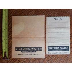 Victoria-Water, enkele oude papiertjes 1924, 1939