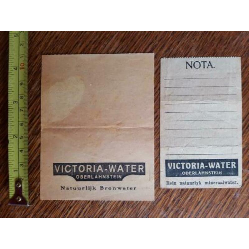 Victoria-Water, enkele oude papiertjes 1924, 1939