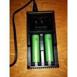 Sony 2 Batterijen 18650 VTC6-3120mAh & Nitecore D2 Pro Lader