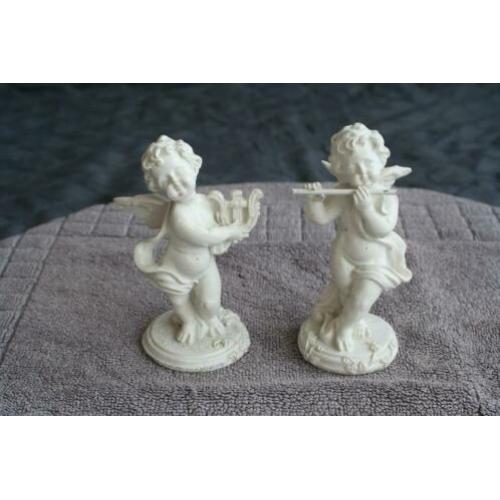2 zeer mooie oude witte engelen religie