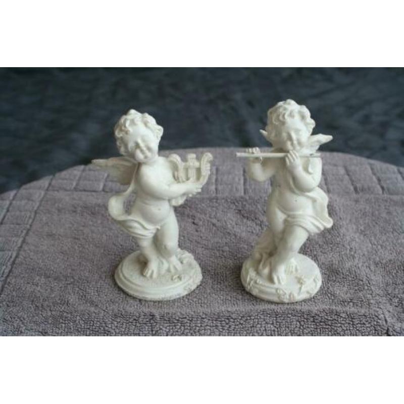 2 zeer mooie oude witte engelen religie