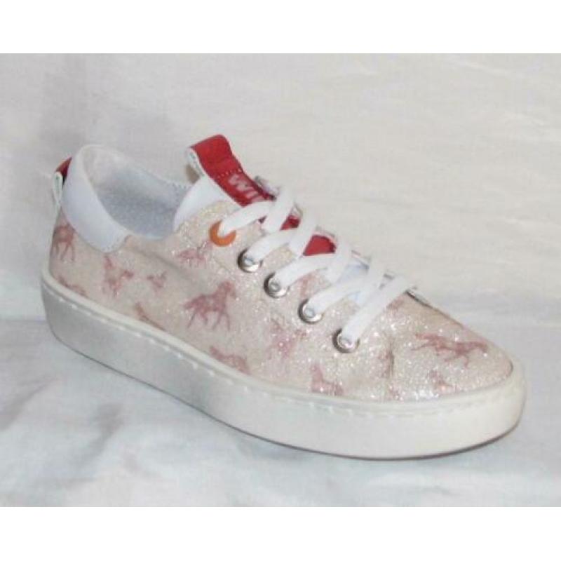 WILD maat 31 lerensneaker/rits roze paarden gratis verzenden