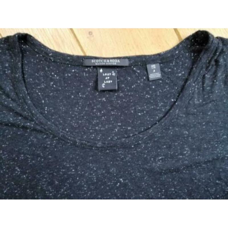 SCOTCH & SODA t- shirt zwart wit pikkels maat 3 maat M - nie
