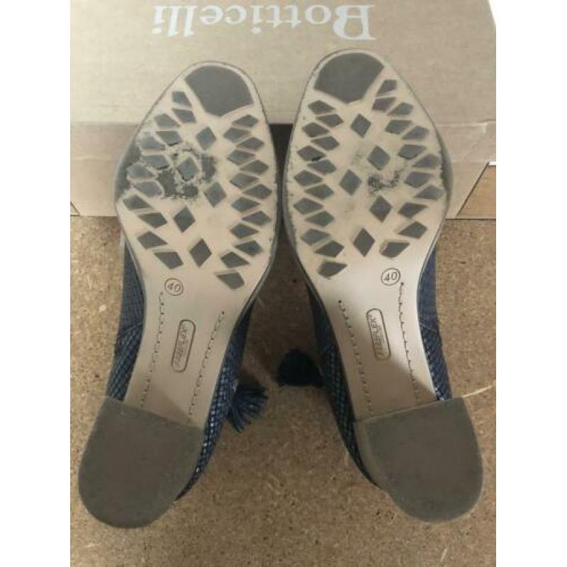 Enkellaarsjes blauw mt 40 echt leer