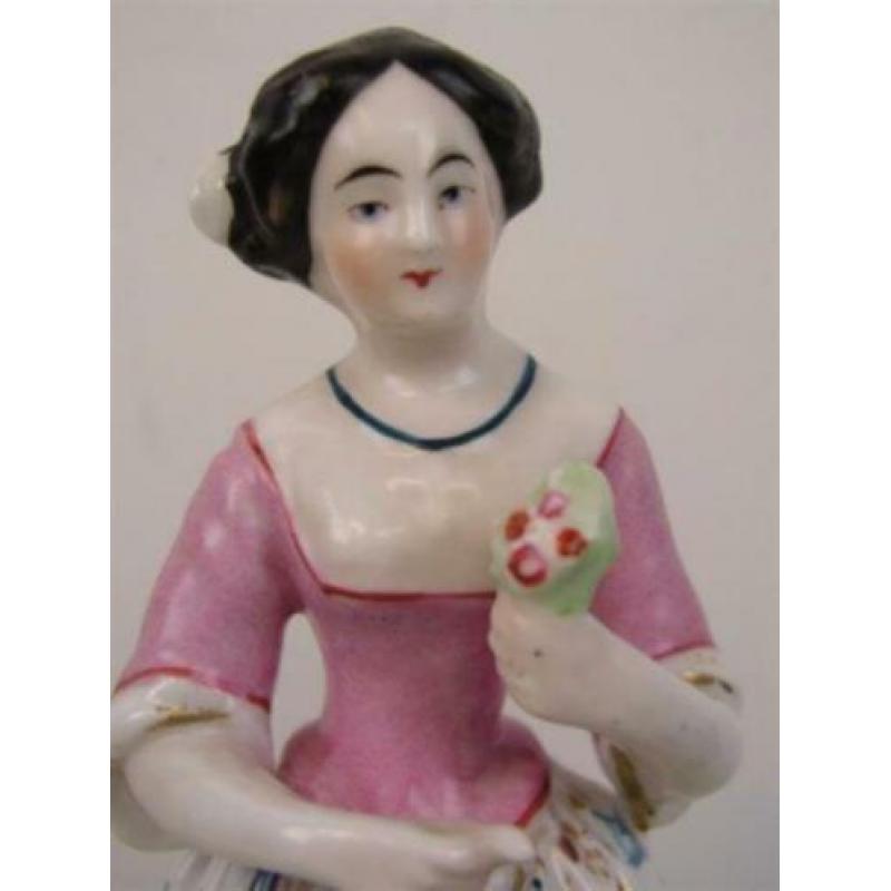 Twee polychrome Staffordshire beelden 19e eeuw