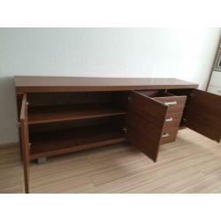 Dressoir 3 deuren/3 laden hout melamine/aluminium