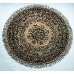 Vintage tapijt/vloerkleed rond