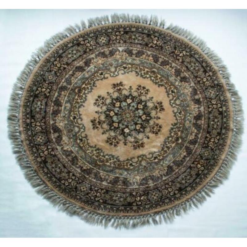 Vintage tapijt/vloerkleed rond
