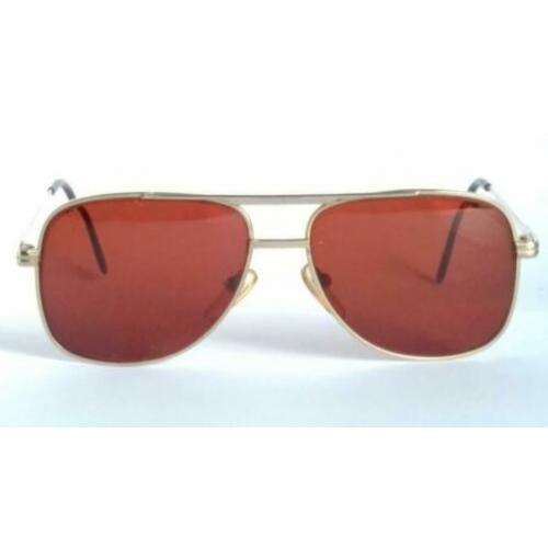 Vintage goudkleurige bril, model aviator, met zonneglazen