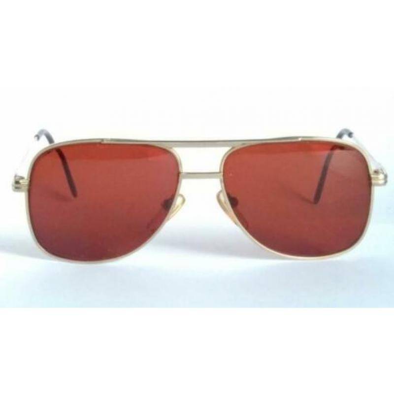 Vintage goudkleurige bril, model aviator, met zonneglazen
