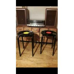 LP kruk / bijzettafel elpee / vintage retro krukje