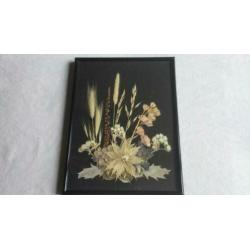 Droogbloemen-compositie in lijst/2 stuks