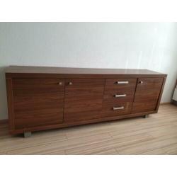 Dressoir 3 deuren/3 laden hout melamine/aluminium