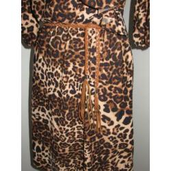 Green Dream jurk in panter print maat M