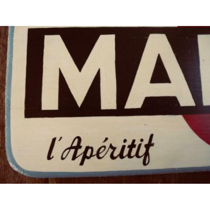 Groot houten reclamebord/Martini/Italië/pizzeria/etalage