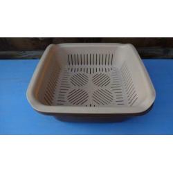 Vintage Aardappel/Groente Bak Bruin/Beige Curver Top staat'