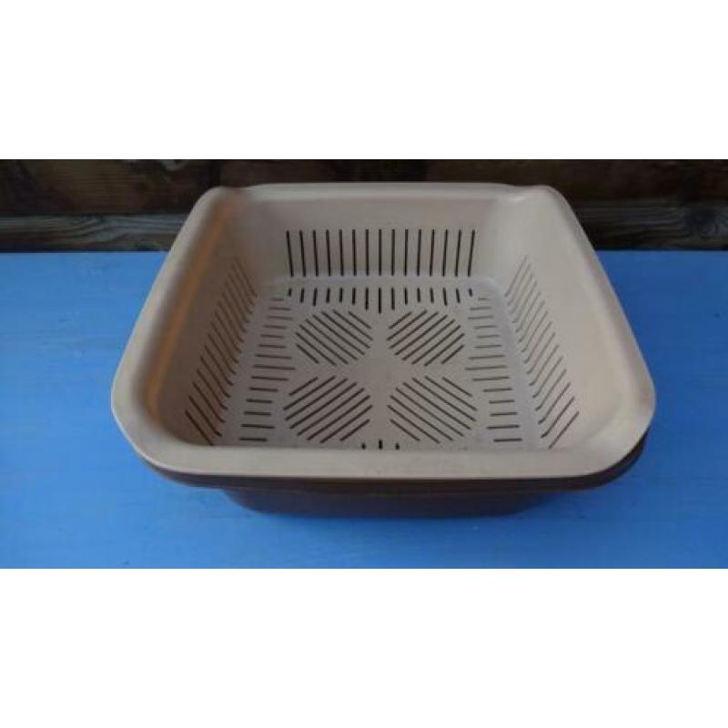 Vintage Aardappel/Groente Bak Bruin/Beige Curver Top staat'