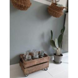 Antieke glazen Stolp Voorraadpot,