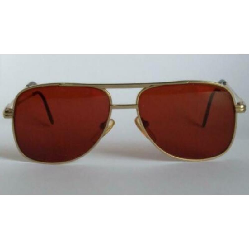 Vintage goudkleurige bril, model aviator, met zonneglazen