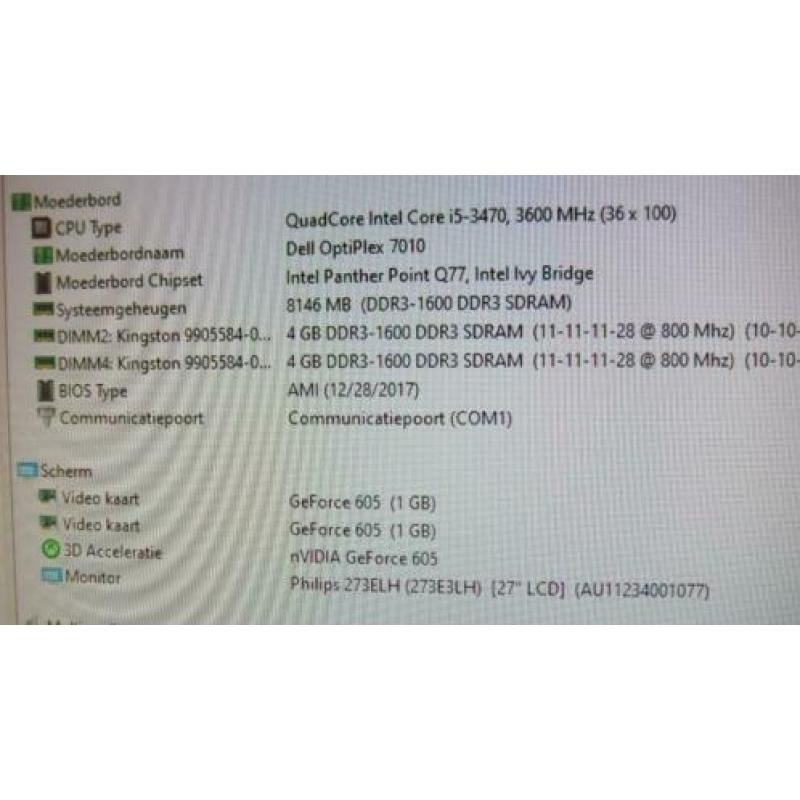 Game werk p.c SSD Dell 7010 i5-3470 3e gen Quad Core WiFi.