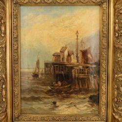Havengezicht gesigneerd E. A. Sharpin