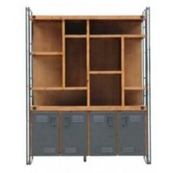 Industriële boekenkast | Acaciahout | metaal | stoer/robuust