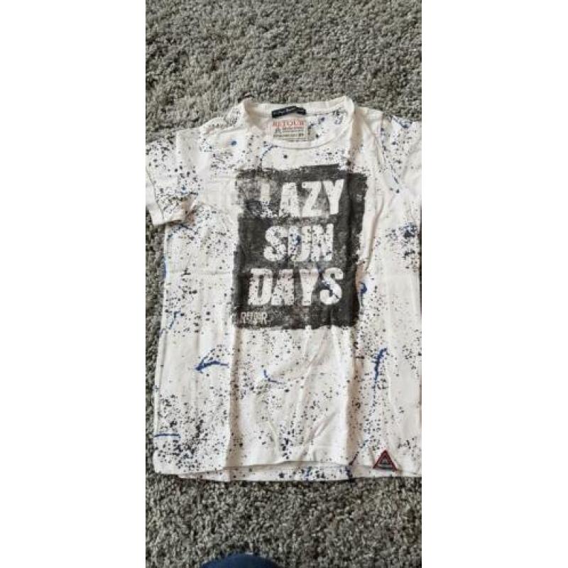 Retour shirt wit met print maat 140