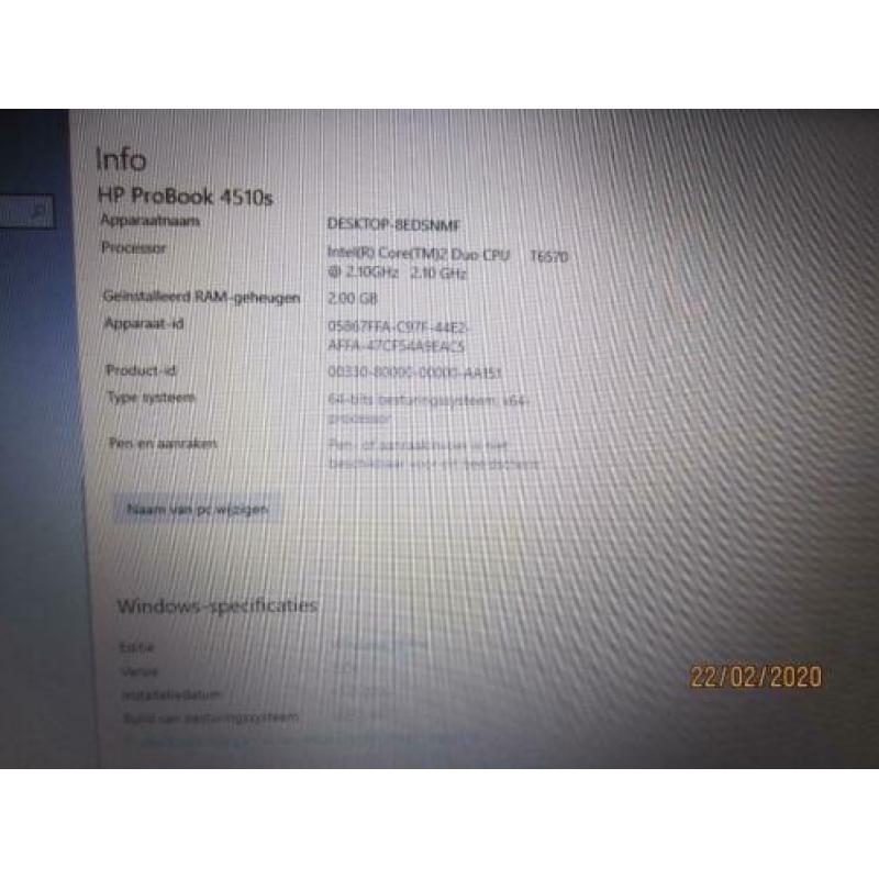 Hewlett-Packard HP ProBook 4510s Windows 10 Professional