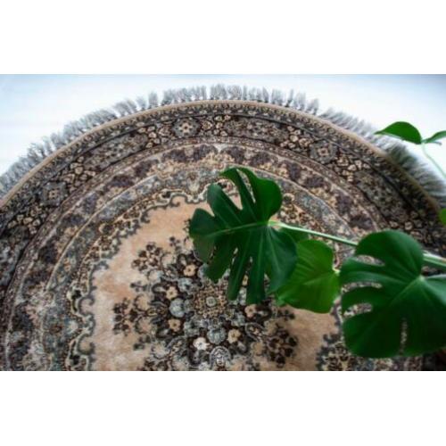 Vintage tapijt/vloerkleed rond